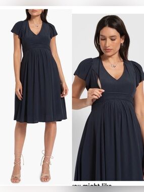 seraphine navy blue pleated maternity dress Seraphine | Dresses | Seraphine Navy Blue Draped Pleat Maternity Dress